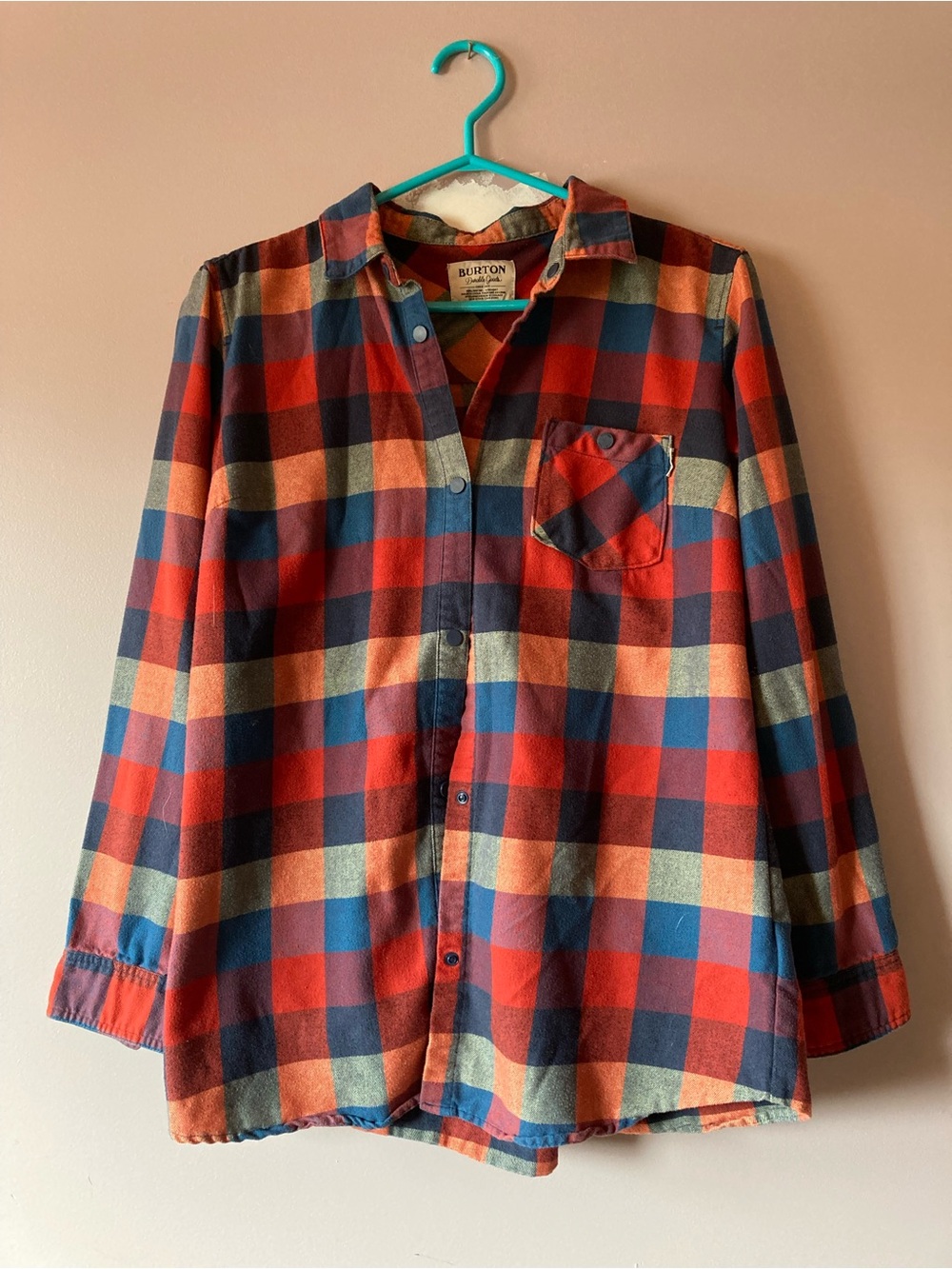 Burton Plaid Button-Down Shirt in Red, Blue, Tan